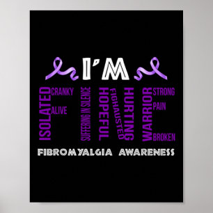 Bra Fibromyalgia Warrior Fibro Awareness Purp Poster