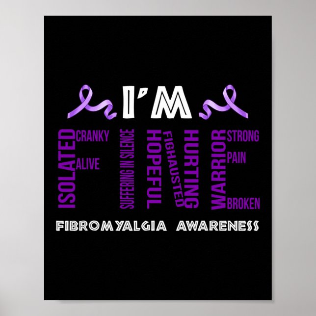 Bra Fibromyalgia Warrior Fibro Awareness Purp Poster (Framsidan)