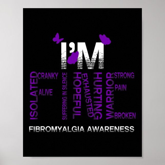 Bra Fibromyalgia Warrior Fibro Awareness Purp Poster (Framsidan)