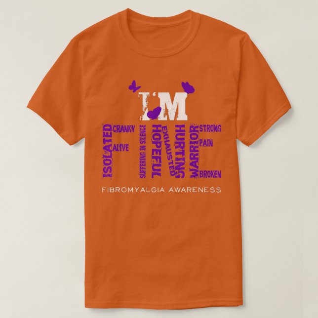 Bra Fibromyalgia Warrior Fibro Awareness Purp T Shirt (Design framsida)