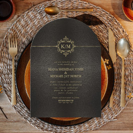 Bra Filigree Guld Bröllop Arch ID871 Inbjudningar