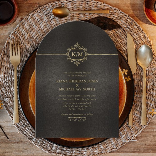 Bra Filigree Guld Bröllop Arch ID871 Inbjudningar (Skapare uppladdad)