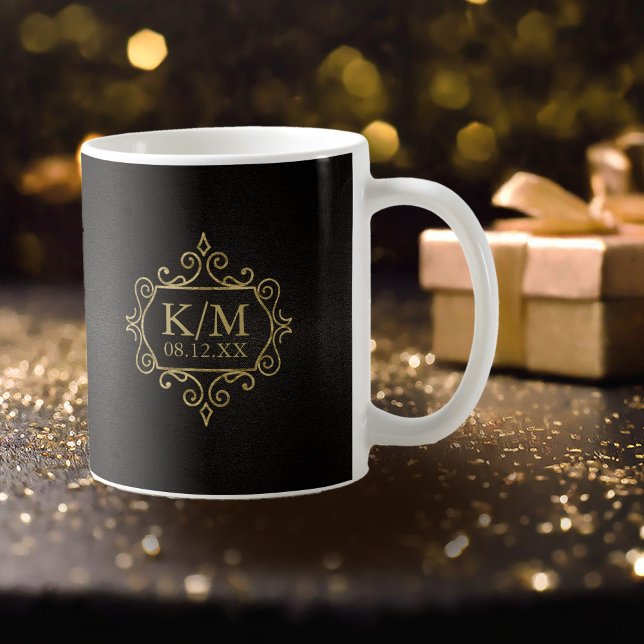 Bra Filigree Guld Bröllop ID871 Kaffemugg (Skapare uppladdad)