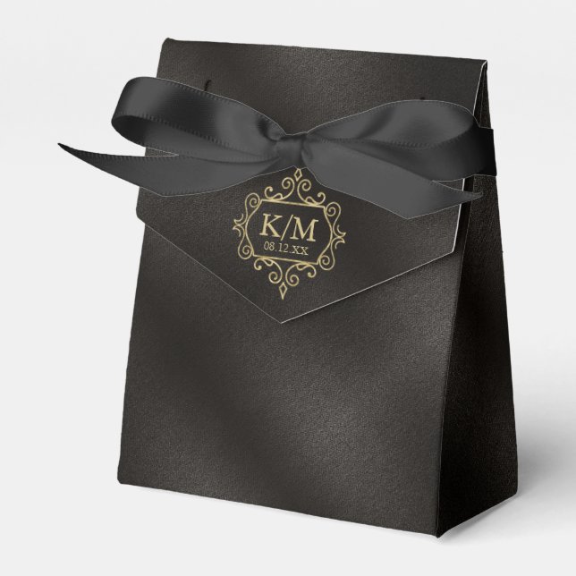 Bra Filigree Guld Bröllop ID871 Presentaskar (Framsidan Sidan)