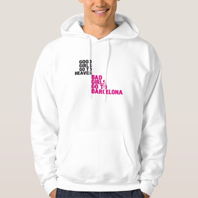 Bra flickor går till himmeldåligaflickor går till sweatshirt (Framsida)