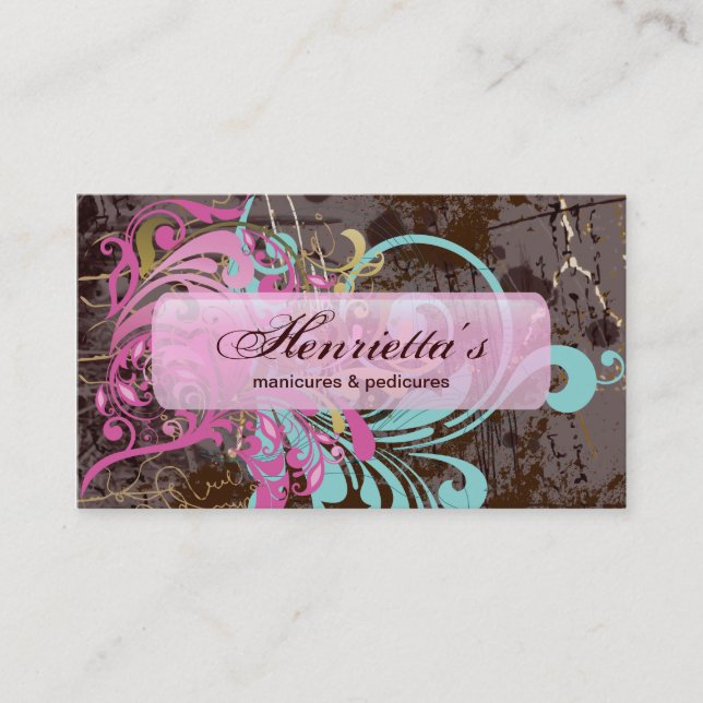 Bra Flower Coola Cute Girly Retro-Blommigt Visitkort (Framsida)