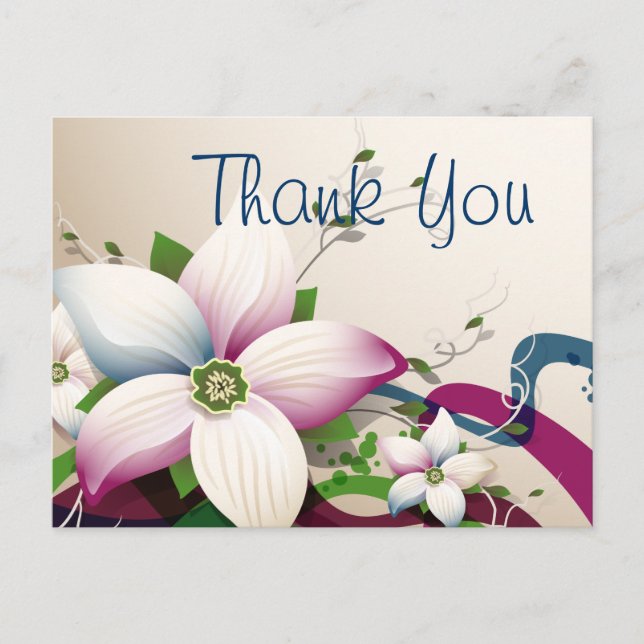 Bra Flower Coola Cute Girly Retro-Blommigt Vykort (Framsida)