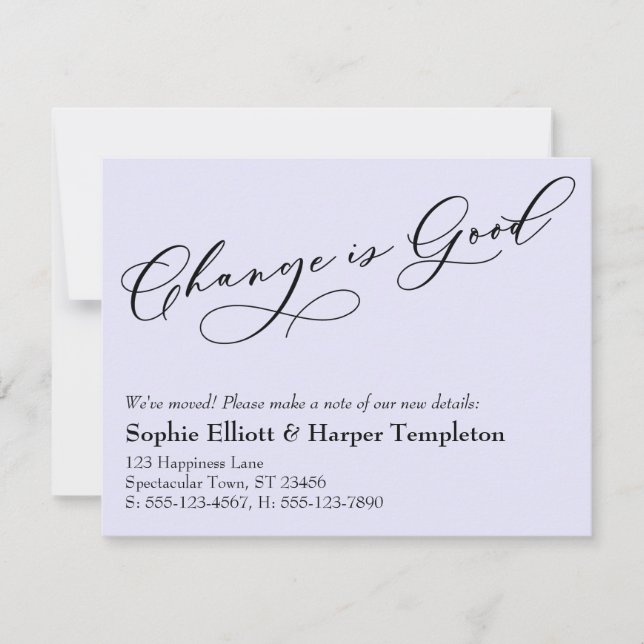 Bra Flytta Lavender-meddelande Anteckningskort (Framsida)