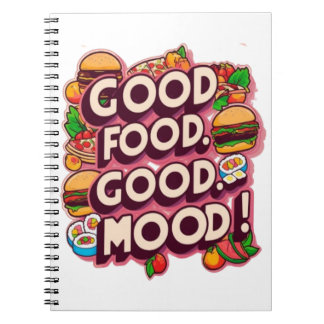 Bra Food, Bra Mood: Vibrant Spiral Notebook Anteckningsbok