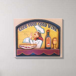 Bra Food Bra Vin Chef Canvastryck