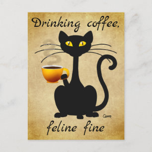 Bra för Kattdjuret Dragkaffe - vykort