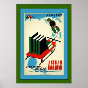 Bra för ~-vintage för läsning framåt advertizing poster