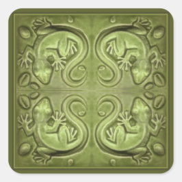 Bra Fortune Lizard Tiles Stickers Fyrkantigt Klistermärke