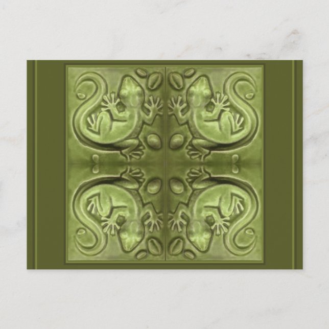 Bra Fortune Lizard Tiles Vykort (Framsida)