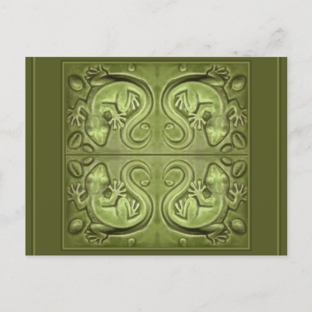 Bra Fortune Lizard Tiles Vykort (Framsida)
