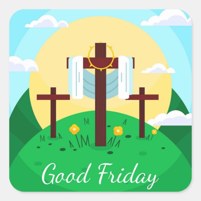 Bra Fredag Square Sticker Fyrkantigt Klistermärke (Framsida)