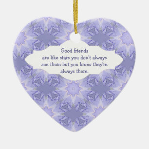 "Bra Friends are are as like Stars" Quote Watercol Julgransprydnad Keramik