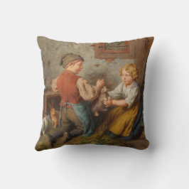 Bra Friends (unga pojkar som leker med kanin) Kudde