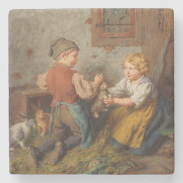 Bra Friends (unga pojkar som leker med kanin) Stenunderlägg