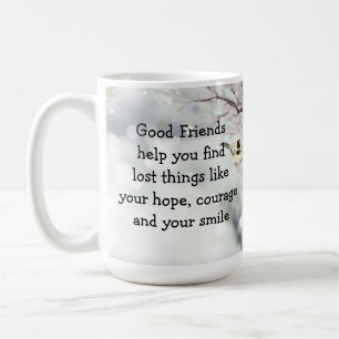 Bra Friends Vänskap Quote Cute Bird Art Kaffemugg