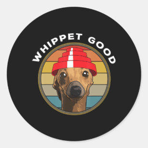 Bra Funny 80s Music Hund design Runt Klistermärke