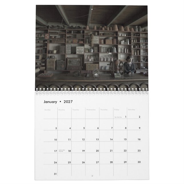 Bra gammal dagskalender kalender (Jan 2027)