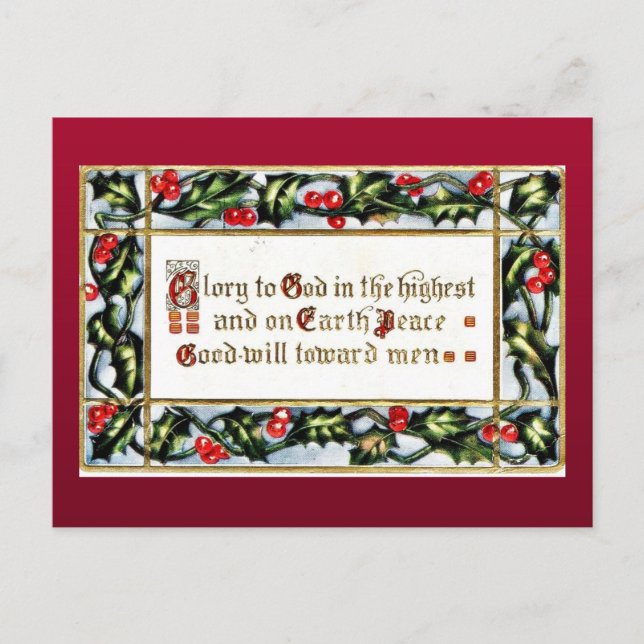 Bra Gammal jul Helg Vykort (Framsida)