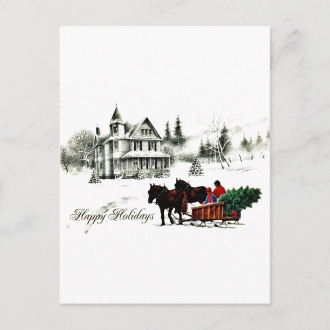 Bra gammal jul helg vykort (Framsida)