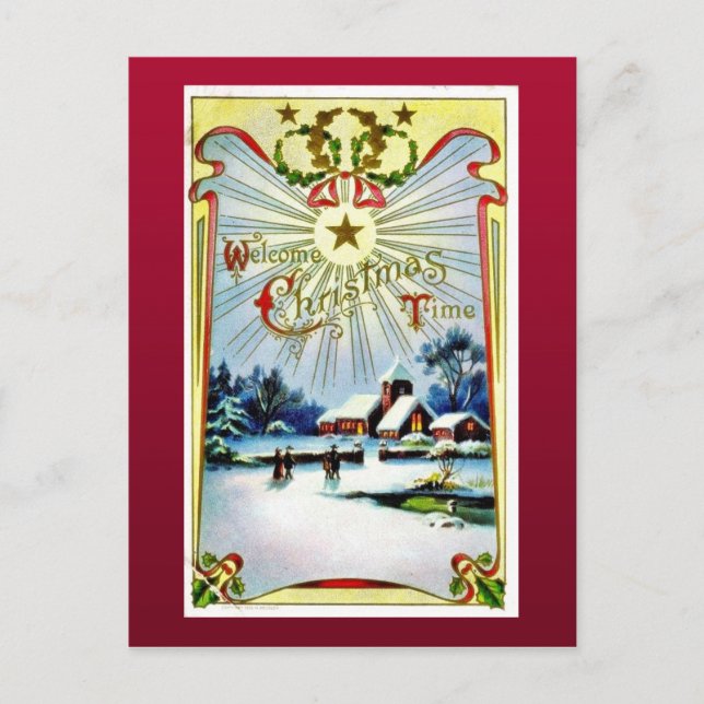 Bra Gammal jul Helg Vykort (Framsida)