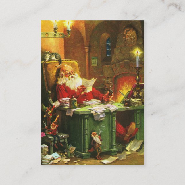 Bra gammal jultomten visitkort (Framsida)