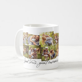 Bra gånger underbara minnen 12 fotofamiljkollage kaffemugg
