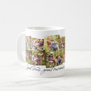 Bra gånger underbara minnen 12 fotofamiljkollage kaffemugg