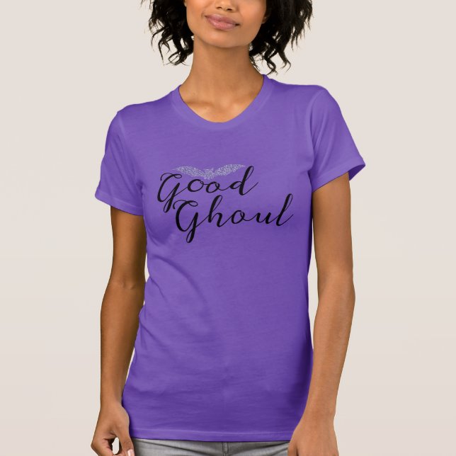 Bra Ghoul Lila Glitterfladdermus T Shirt (Framsida)