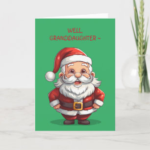 BRA GIRL CHRISTMAS-KORT FÖR GRANDDAUGHTER TACK KORT
