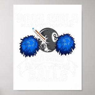 Bra Girls D Girls Bassäng Player Billiards Funny Poster