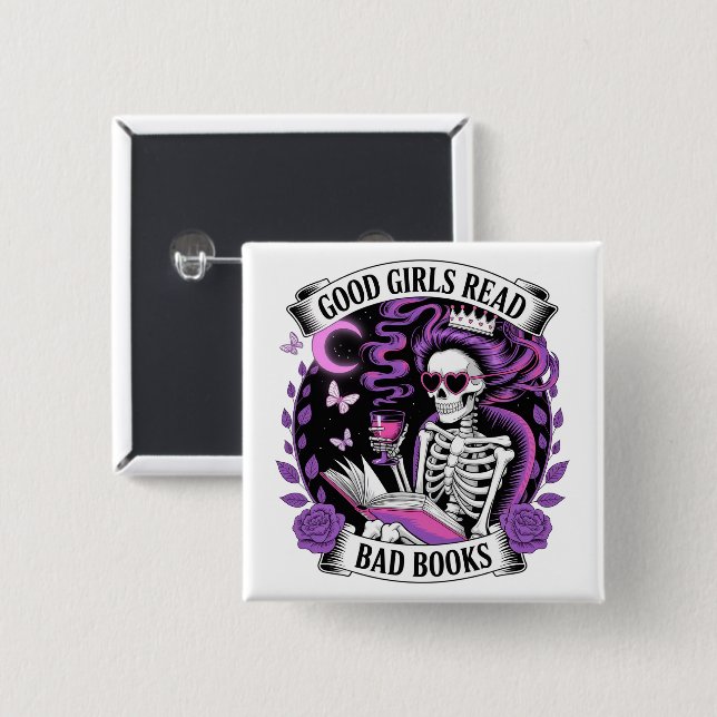 Bra Girls Read Bad Bokar Knapp (Framsida & baksida)