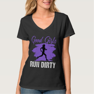 Bra Girls Springa Dirty Funny Trail Runil Springer T Shirt