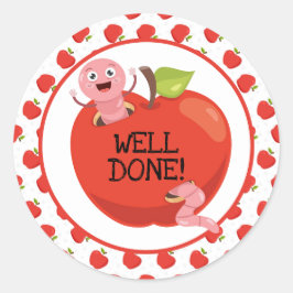 Bra gjort Äpplen och Mask Classic Round Sticker Runt Klistermärke