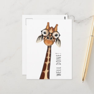 Bra gjort! vykort - Studious Giraffe