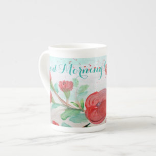 Bra God Blommigt Mugg Benporslin Mugg