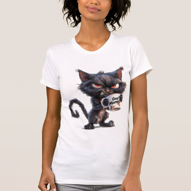 Bra God morgon Grumpy Cat" T-Shirt (Framsida)