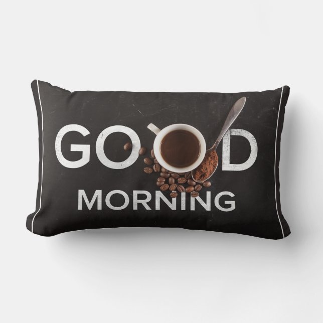 Bra God morgon Kaffekuddar Lumbarkudde (Framsida)