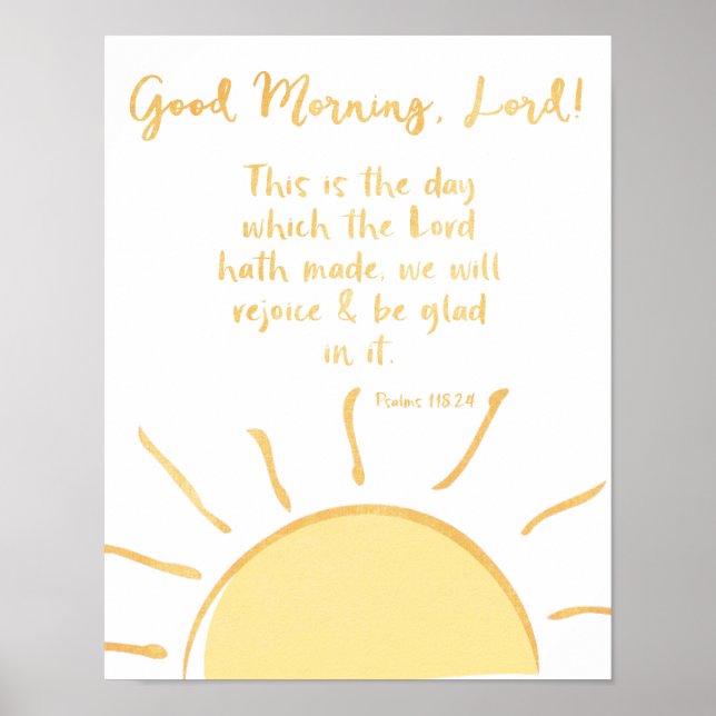 Bra God morgon med Bible Verse Psalms Poster (Framsidan)