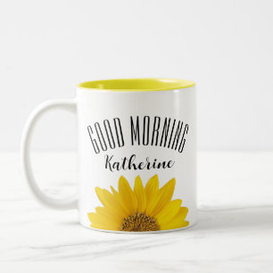 Bra God morgon-namn Solros Två-Tonad Mugg