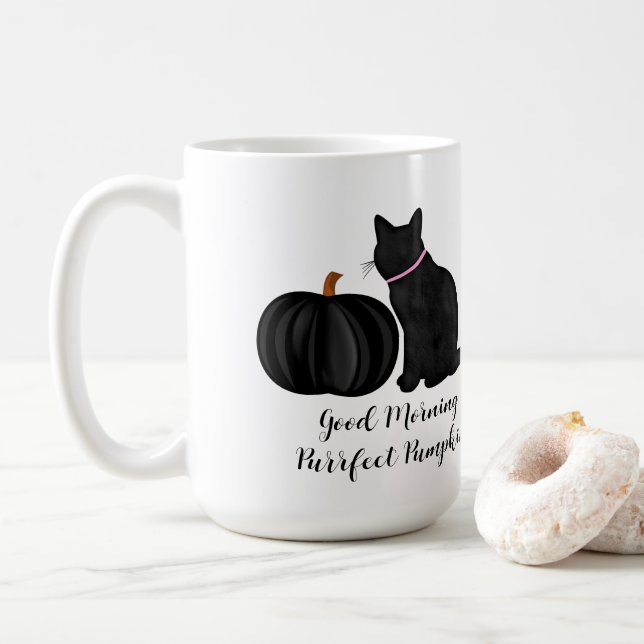 Bra God morgon Purrfect Pumpkin Coffee Kaffemugg (Med munk)