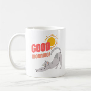 Bra God morgon Sunshine Cat Stretch Coffee Mugg