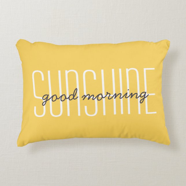 Bra God morgon Sunshine Gult Decorative Prydnadskudde (Framsidan)