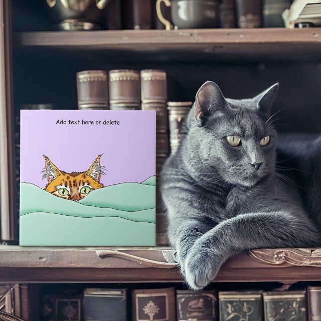 Bra God Orange Cat Funny Kakelplatta (Skapare uppladdad)