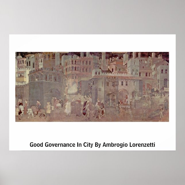 Bra Governance in City by Ambrogio Lorenzetti Poster (Framsidan)