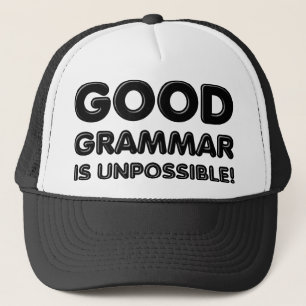 Bra grammatik är omöjlig Rolig basebollmössa hatt Truckerkeps